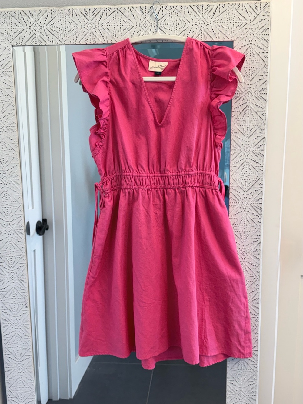 Universal Thread Fuchsia Ruffle Sleeve Casual Dress